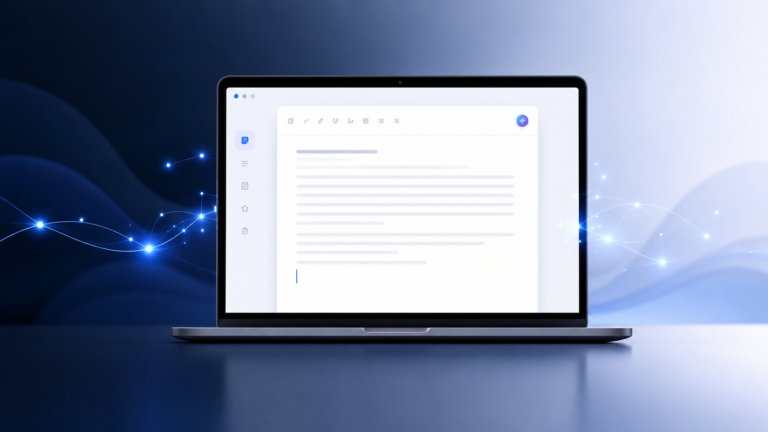 AI online notepad interface with auto save features