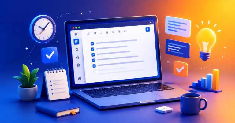 A secure online notepad interface highlighting the auto save feature to prevent data loss